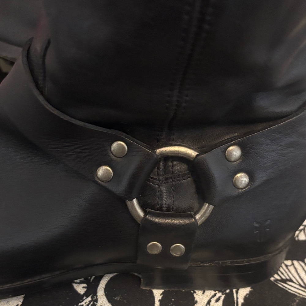 Frye Black Ankle Boots with Silver Accents